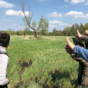 Gruppe zeigt Daumen nach oben